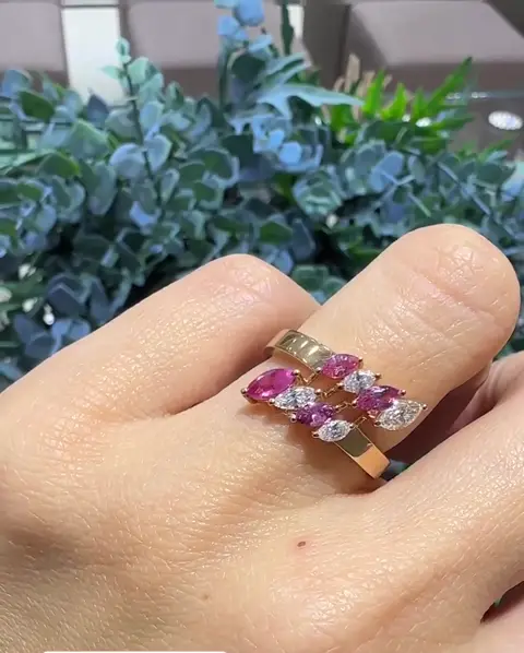0.81 ct Safir ve 0.50 ct Pırlanta Yüzük