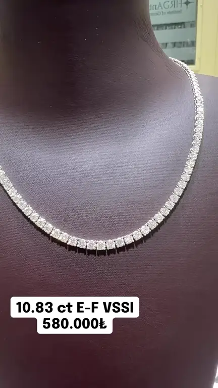 10.83 ct Suyolu Pırlanta Gerdanlık videosundan kare