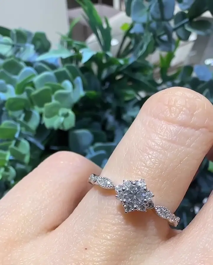 0.23-0.25 ct Lotus Pırlanta Yüzük, görsel 2