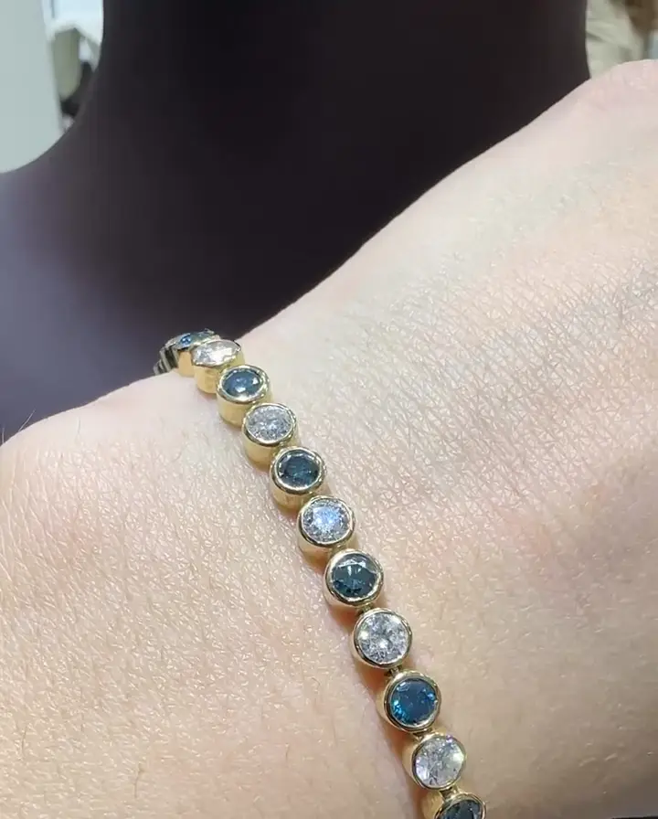 3.23 ct Blue Diamond ve 3.90 ct Pırlanta Bileklik, görsel 3
